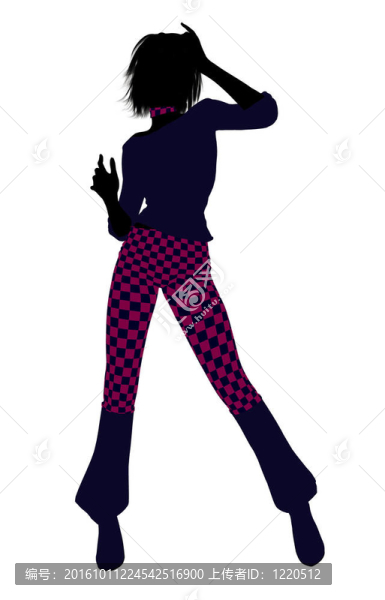 女孩插畫剪影