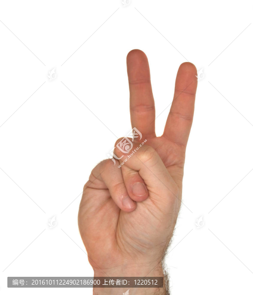美國手語字母V