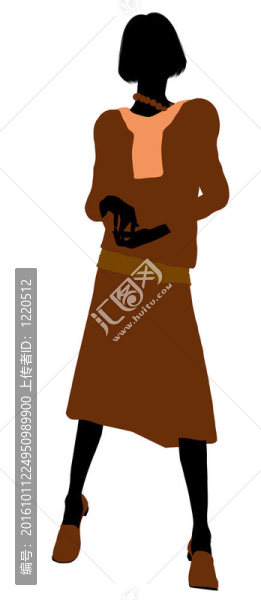 保守女性插畫剪影