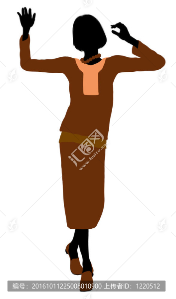 保守女性插畫剪影