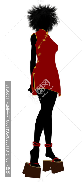 藝妓插畫剪影