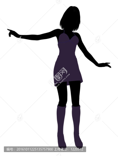 時(shí)尚女孩插畫(huà)silhouette2
