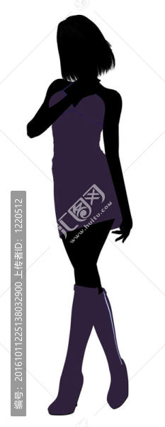 時(shí)尚女孩插畫silhouette2