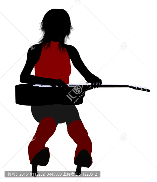 女性音樂家插圖剪影