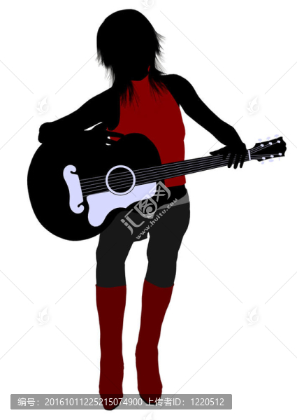 女性音樂(lè)家插圖剪影