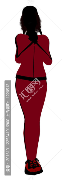 女性慢跑者插圖的輪廓