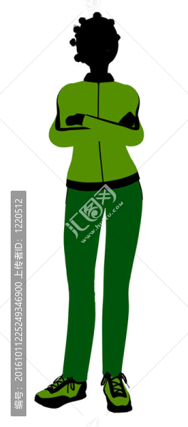 非裔美國女性慢跑者插圖的輪廓