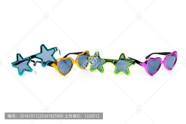 明星和心形太陽鏡白色