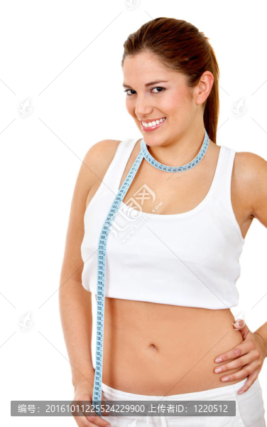 帶測量帶的女人