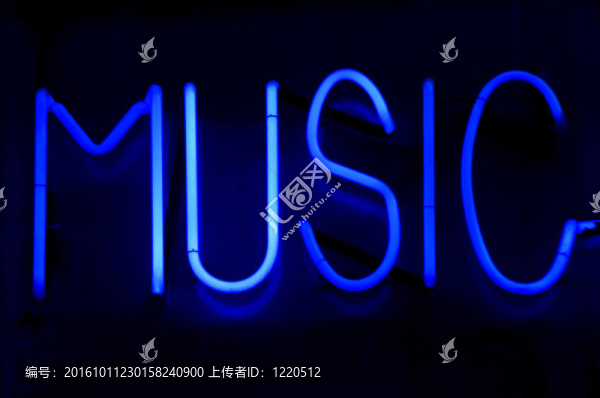 霓虹燈音樂藍(lán)前視圖