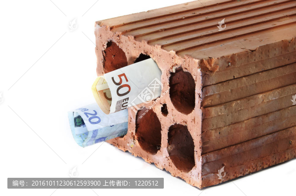 象征抵押危機的磚頭里的錢