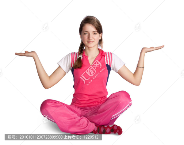 年輕女孩練習瑜伽