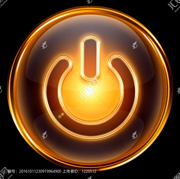 權(quán)力圖標(biāo)黃金；孤立的黑色背景