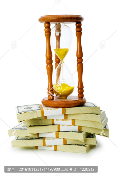 時間是金錢概念與美元和沙漏
