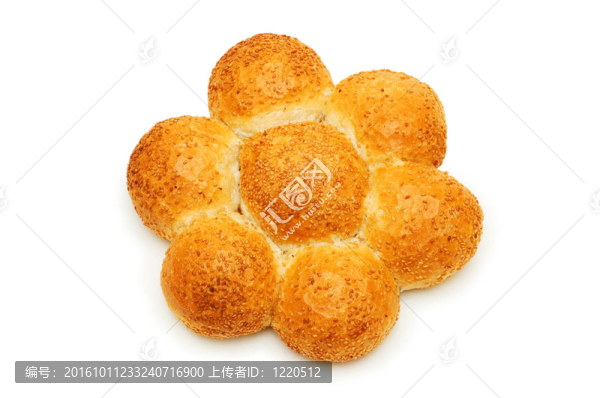 白色背景上的面包面包
