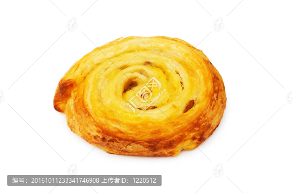 白色背景上的新鮮丹麥糕點