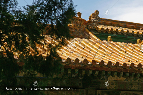 其他中國屋頂綠色背景