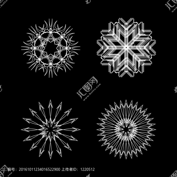雪花集白色和黑色