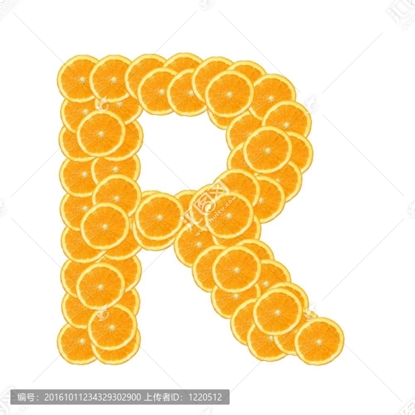 橙色水果字母