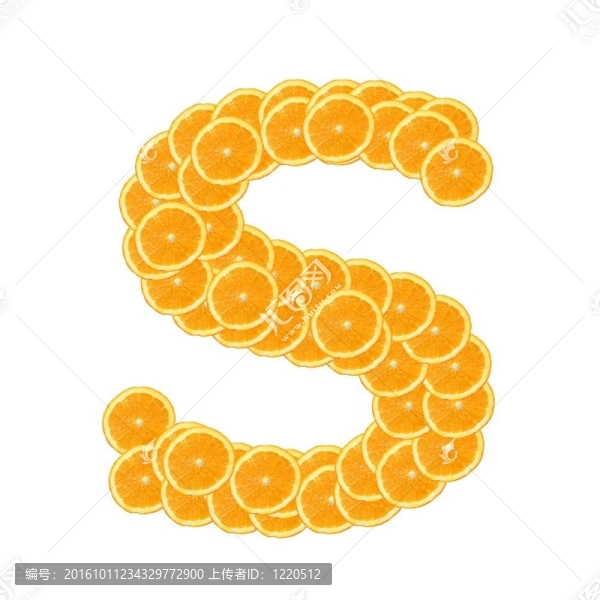 橙色水果字母