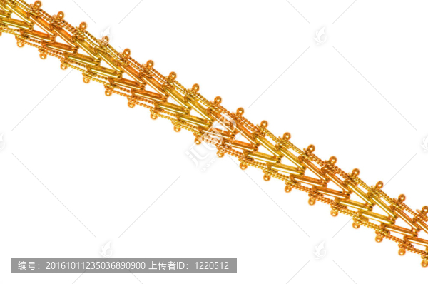 白色背景上的金鏈