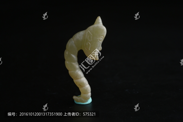 玉器,周人面蠶玉件
