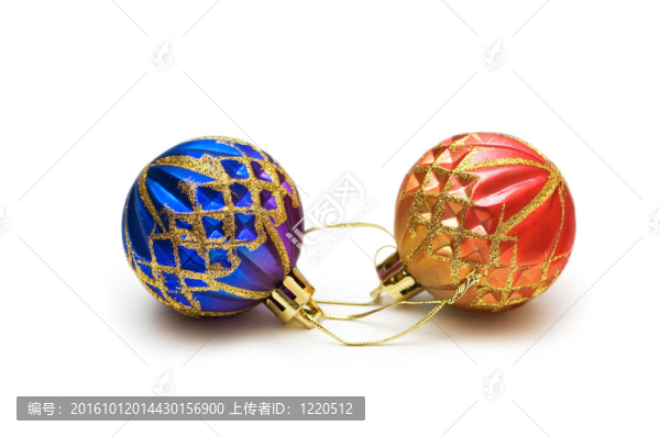 白色背景下的圣誕裝飾