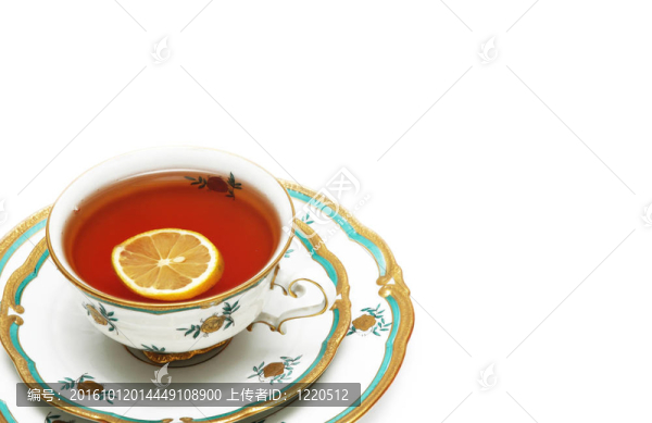 檸檬茶碟孤立在白色