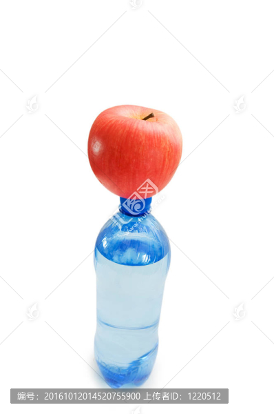 健康概念的瓶子和蘋果的白色