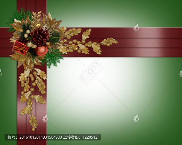 圣誕邊框優(yōu)雅的紅絲帶
