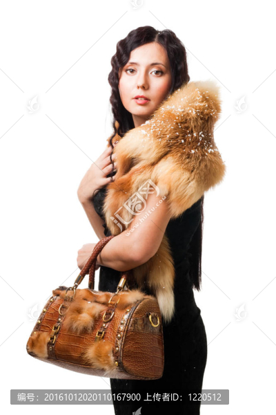 美麗的女人帶著錢包