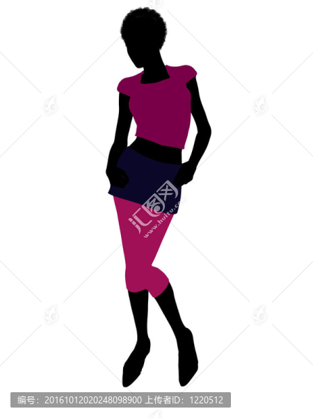 美國(guó)黑人休閑女性剪影