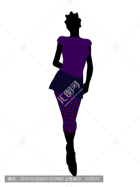 美國黑人休閑女性剪影