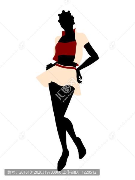 時(shí)尚黑人女性插畫剪影