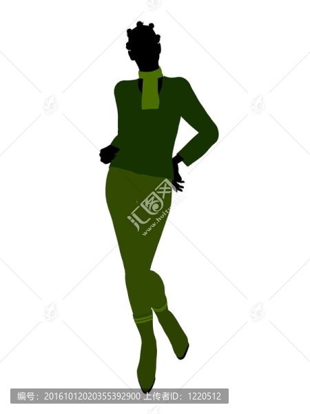 非洲裔女性辦公室插圖剪影