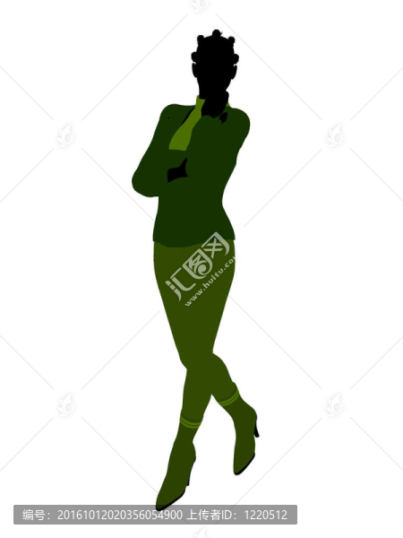 非洲裔女性辦公室插圖剪影