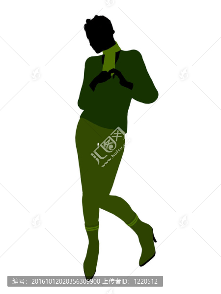 非洲裔女性辦公室插圖剪影