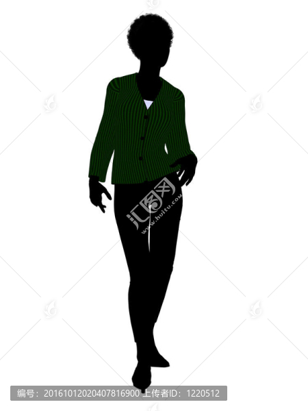 非洲裔女性辦公室插圖剪影