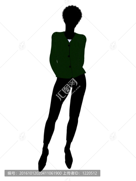 非洲裔女性辦公室插圖剪影