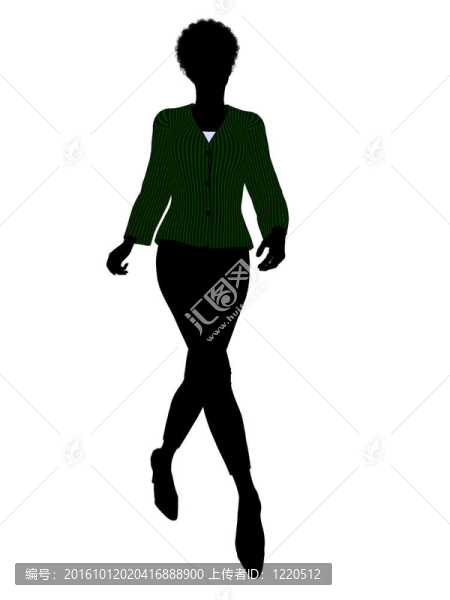 非洲裔女性辦公室插圖剪影