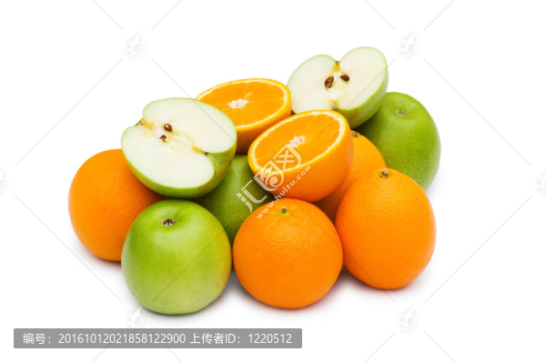 白色的蘋果和橙子