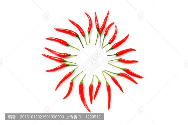 紅色的辣椒在白色的