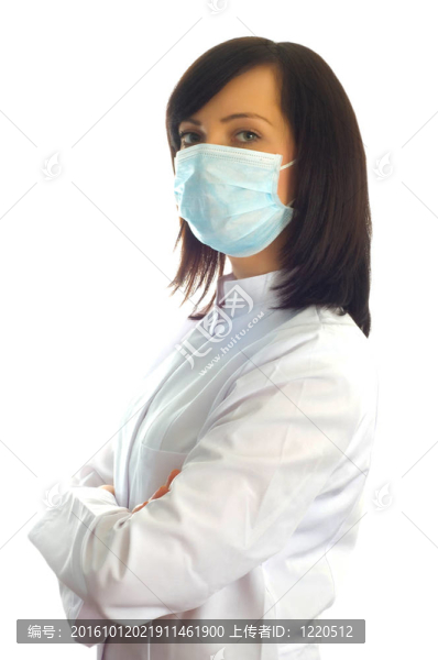 白人背景下的女醫(yī)生