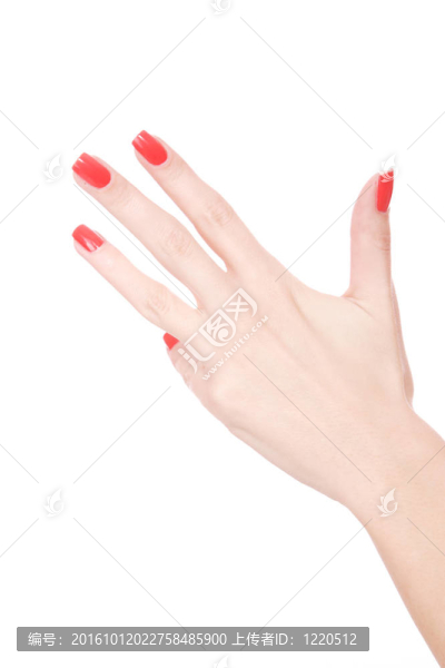 女性手上的白色背景
