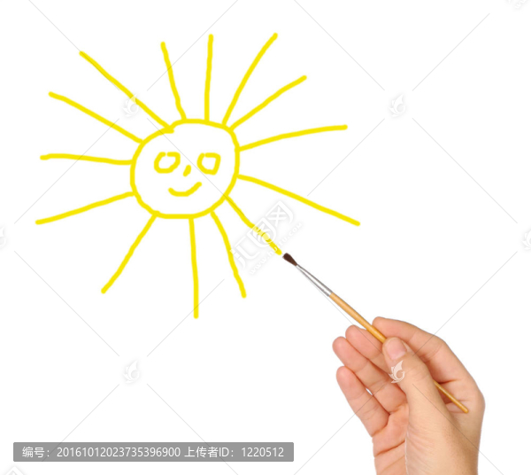 用刷子畫太陽