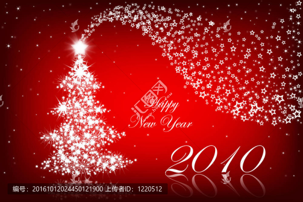 新年快樂2010（紅色背景）