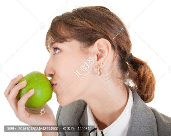 微笑的女人與蘋(píng)果
