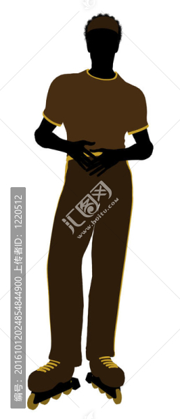非洲裔美國(guó)男性溜冰的剪影