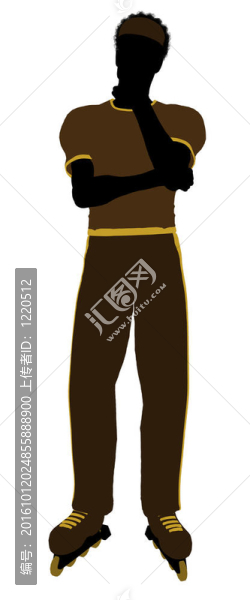 非洲裔美國(guó)男性溜冰的剪影