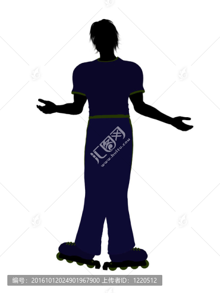 男性溜冰的剪影